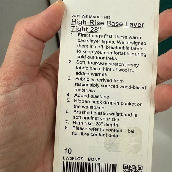 Lululemon High-Rise Base Layer Tight 28" in Bone NWT - Picture 5 of 7